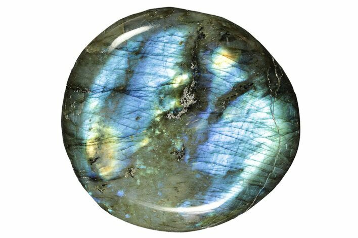 Flashy, Polished Labradorite Palm Stone - Madagascar #261554